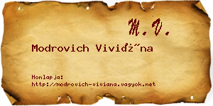 Modrovich Viviána névjegykártya